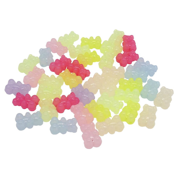Gummy Bear Bead Mix 19x12mm, translucent multicoloured