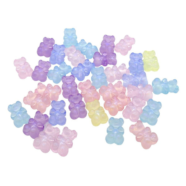 Gummy Bear Bead Mix 19x12mm, glitter powder
