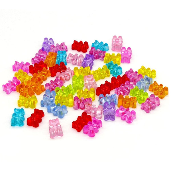 Gummy Bear Bead Mix 12x8mm, transparent multi