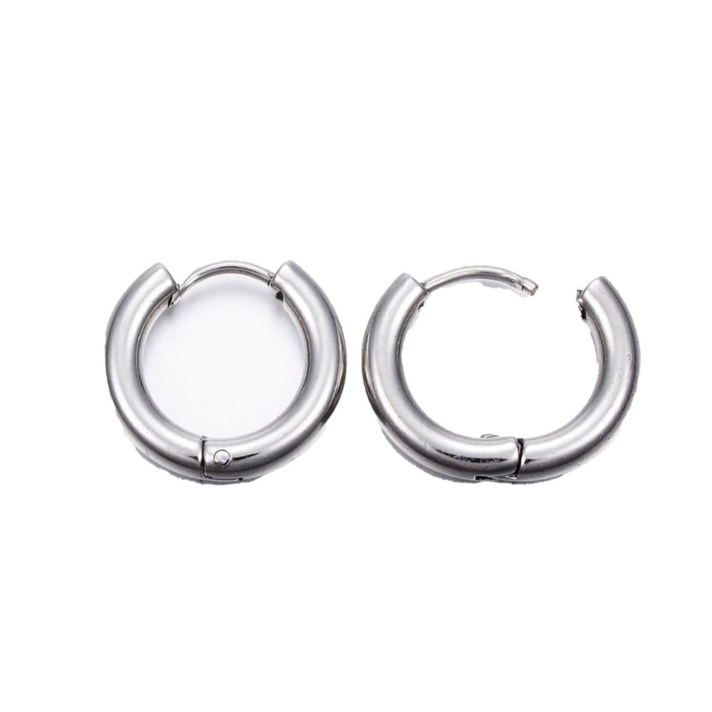 Huggie Hoop Earrings 16mm (3mm Gauge), 304 stainless steel, additional photo