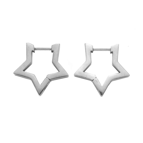 Huggie Star Hoop Earrings 20mm, 302 stainless steel
