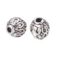 Tibetan Style Beads Textured Round 6mm, antique-silver-plated