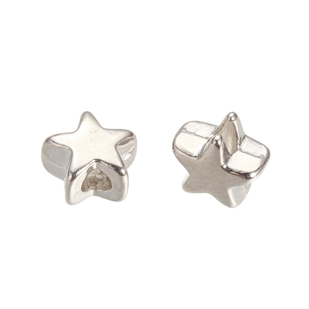 Tibetan Style Beads Mini Star 5mm, antique-silver-plated