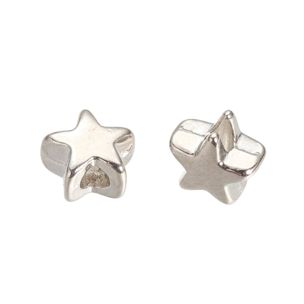 Tibetan Style Beads Mini Star 5mm, antique-silver-plated