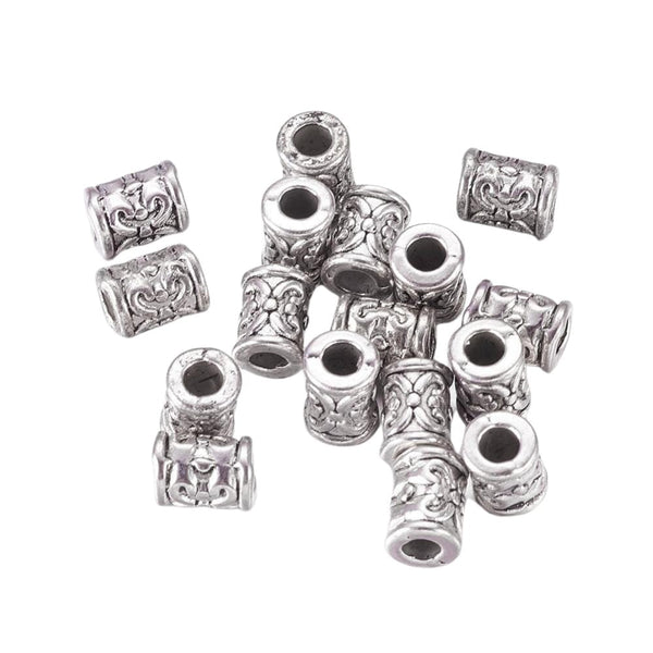 Tibetan Style Beads Patterned Tube Spacer 7x5mm, antique-silver-plated, additional photo
