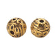 Tibetan Style Beads Round Patterned 8mm, antique-gold-plated