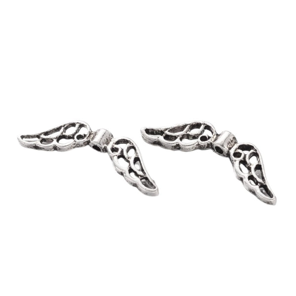 Tibetan Style Beads Wings 21x6mm, antique-silver-plated