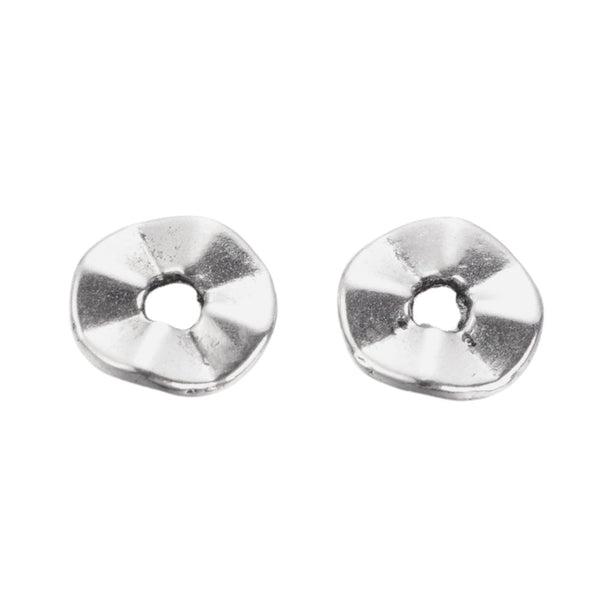 Tibetan Style Beads Wavy Disc 7mm, antique-silver-plated