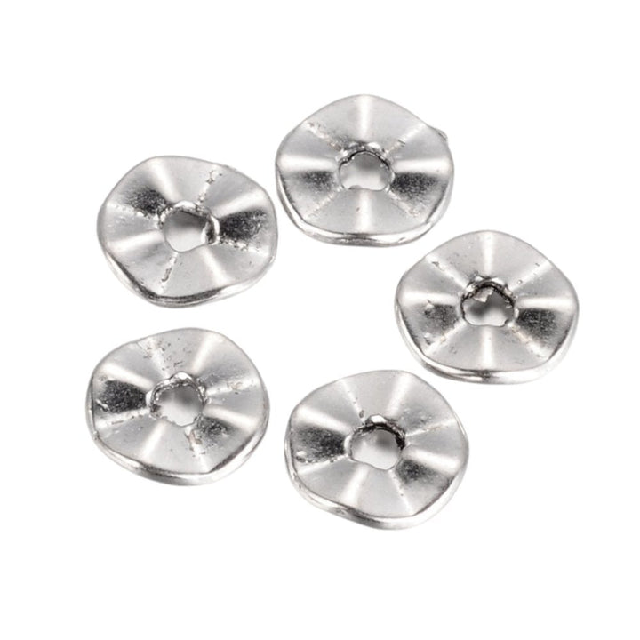 Tibetan Style Beads Wavy Disc 7mm, antique-silver-plated, additional photo