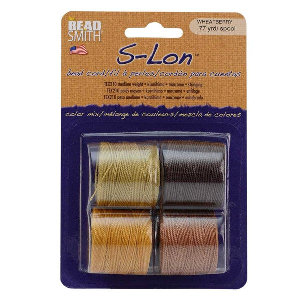 Beadsmith S-Lon Bead Cord Tex210, wheatberry, 4 spools (280m)
