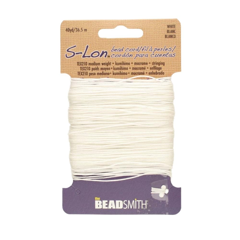 Beadsmith S-Lon Bead Cord Tex210, white- 36m