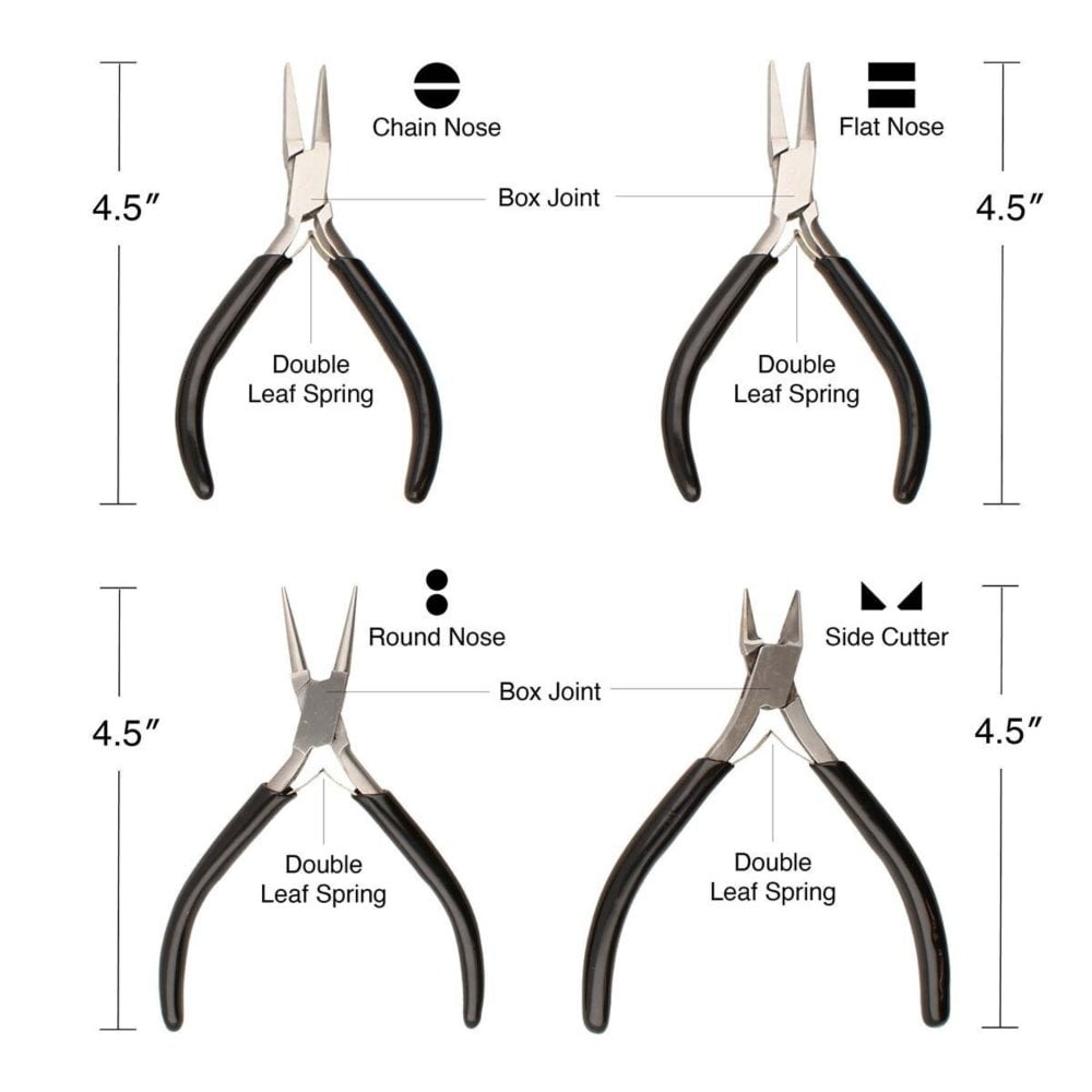 Beadsmith 4 Piece Super-Fine Pliers Set, black handle, additional photo
