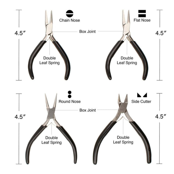 Beadsmith 4 Piece Super-Fine Pliers Set, black handle, additional photo
