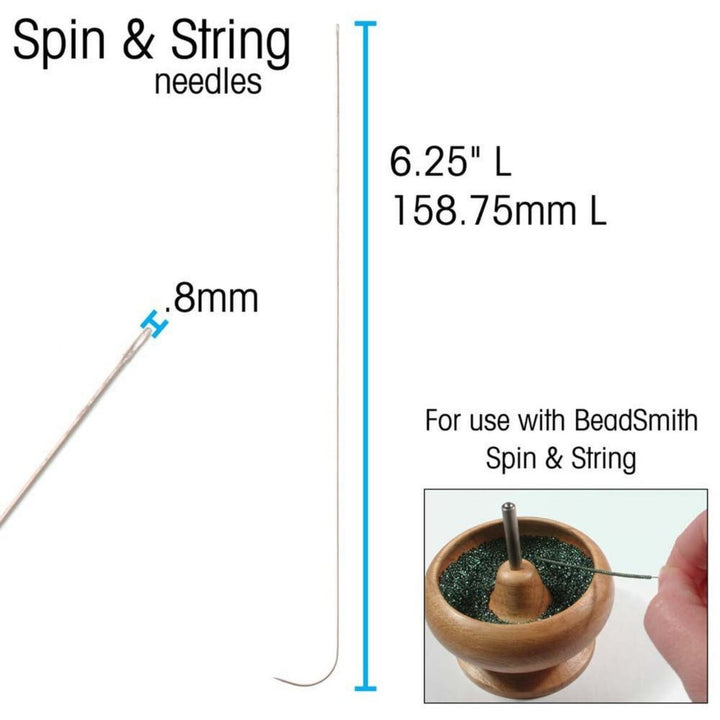 Beadsmith Spin & String Needles, 127mm x .46mm, 5 needle pack, additional photo