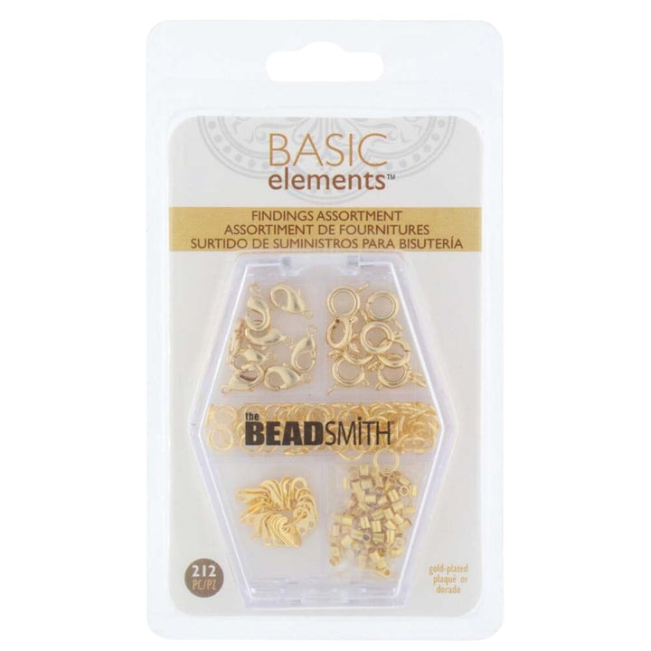 Beadsmith Findings Assortment Pack, gold-plated
