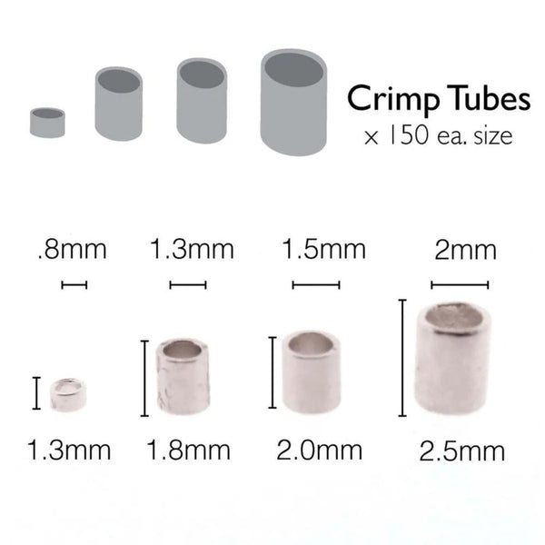 Beadsmith Tube Crimp Assortment Pack, silver-plated, additional photo