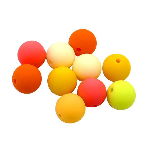 Rubber Coated Acrylic Beads 11mm, sunshine mix