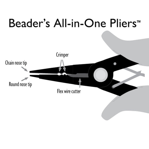 Beadsmith Beader's All-in-One Plier, round nose, chain nose, crimper & cutter, additional photo