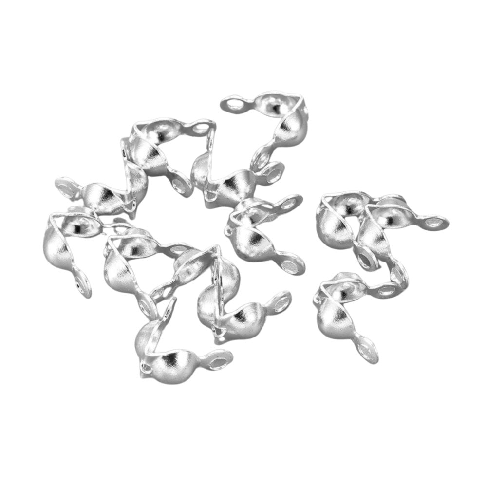 304 Stainless Steel Clamshell Calottes Findings 7.5x4mm, silver colour, additional photo