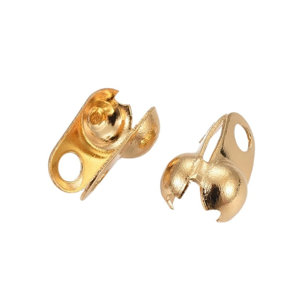 304 Stainless Steel Side Hinge Calottes Findings 7.5x4mm, 18k-gold-plated, additional photo