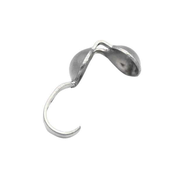 304 Stainless Steel Clamshell Calottes Bead Tip Findings 9x4mm, original colour, additional photo