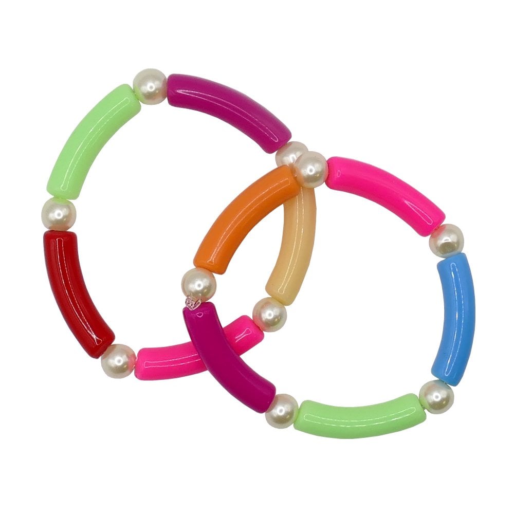 Acrylic Macaroni Style Beads 32x8mm, opaque bright mix, additional photo