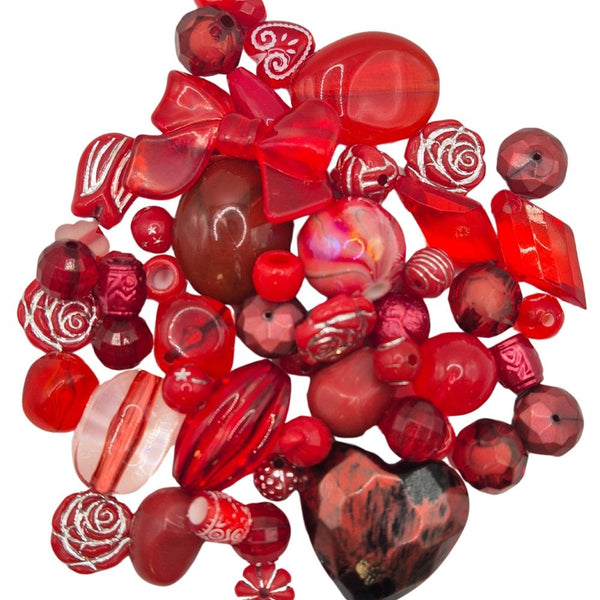 Acrylic Assorted Mixed Shapes 5-28mm, rouge
