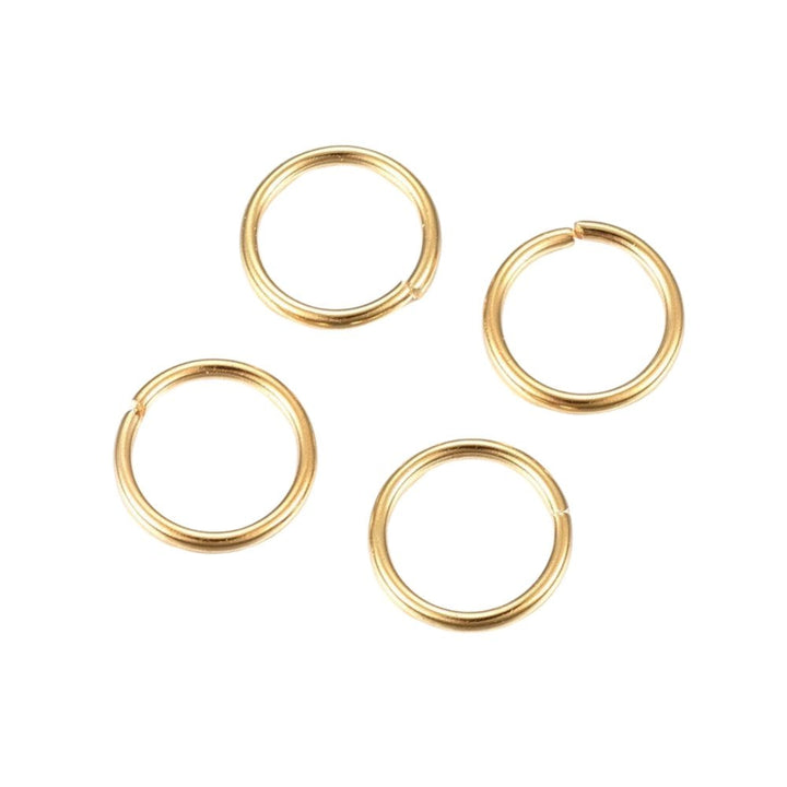 304 Stainless Steel Jump Rings 7mm (0.8mm), 18k-gold-plated