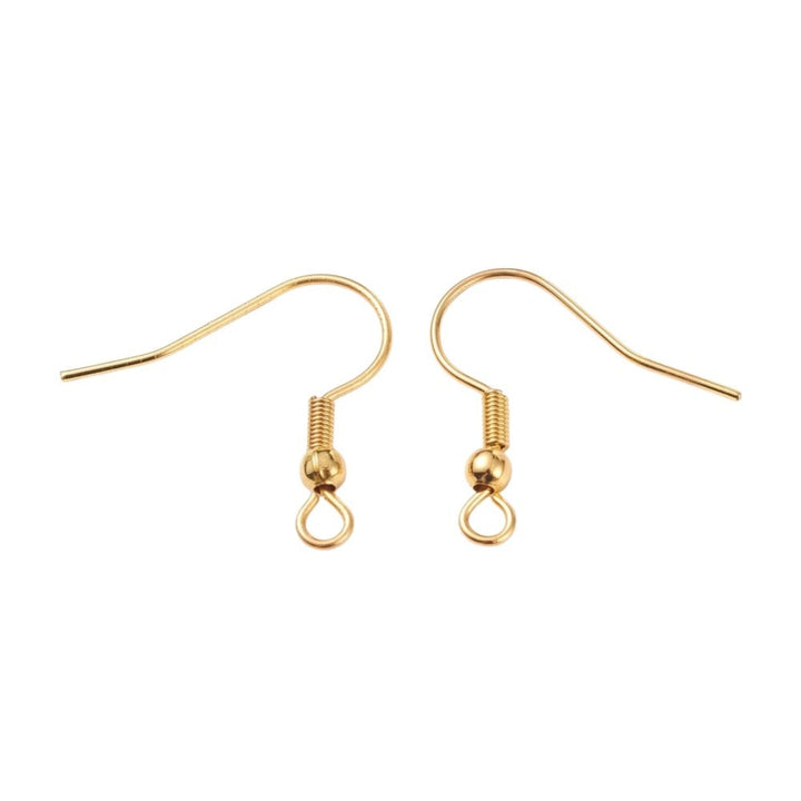 304 Stainless Steel Fish Hook Earring Components 20mm, 18k-gold-plated