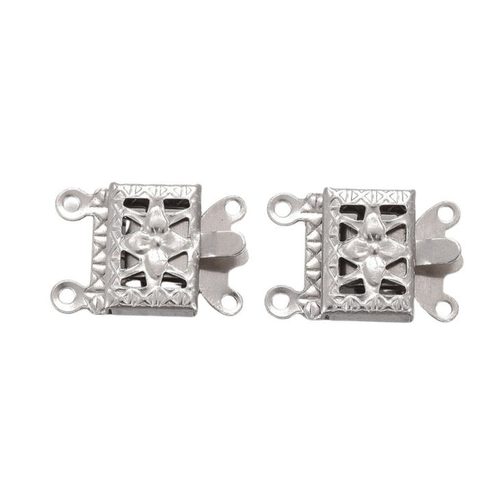 304 Stainless Steel Rectangle Box Clasp 15x10mm (2 Strands), original colour
