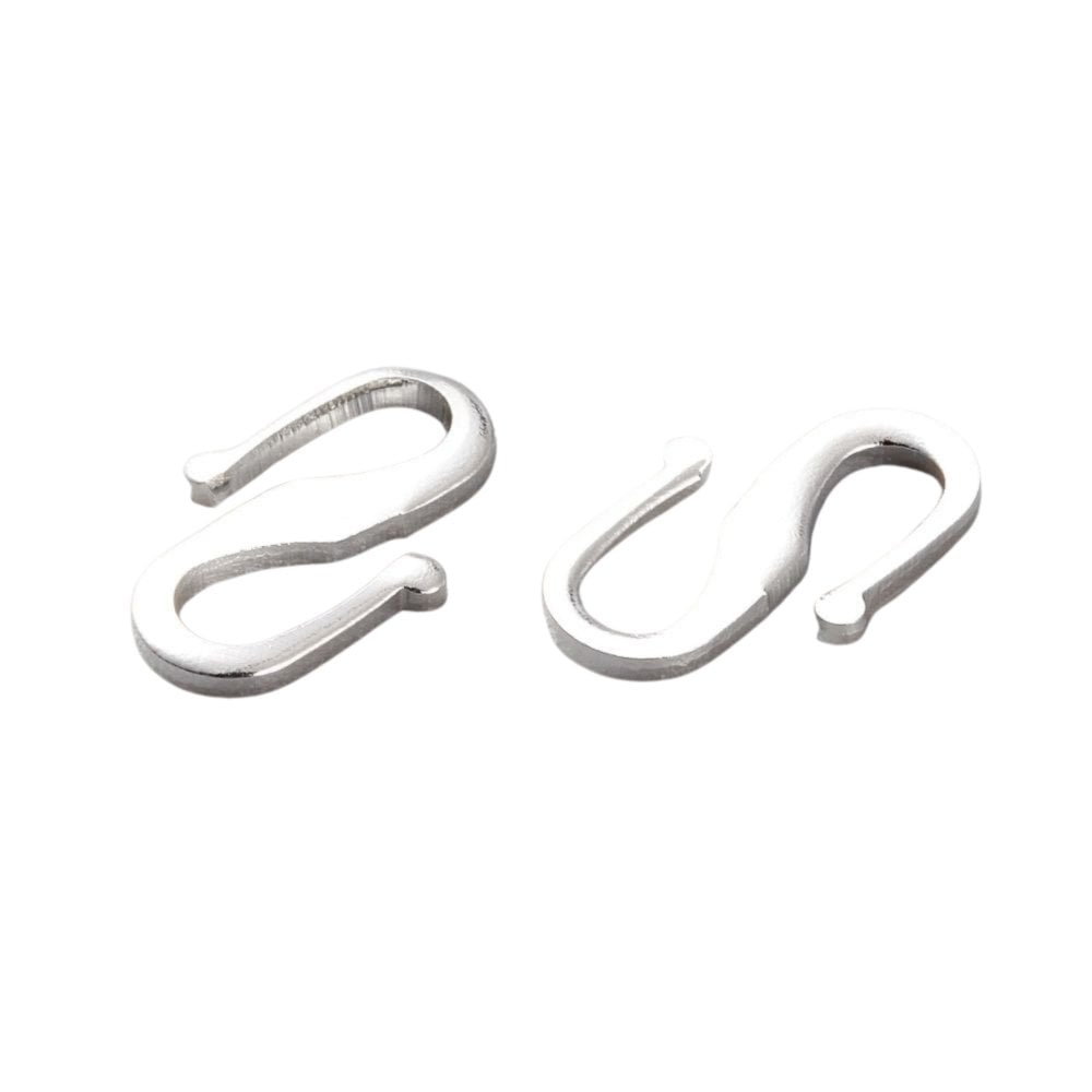 S Hook Clasp 12x7mm, 925-sterling-silver-plated