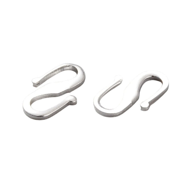 S Hook Clasp 12x7mm, 925-sterling-silver-plated