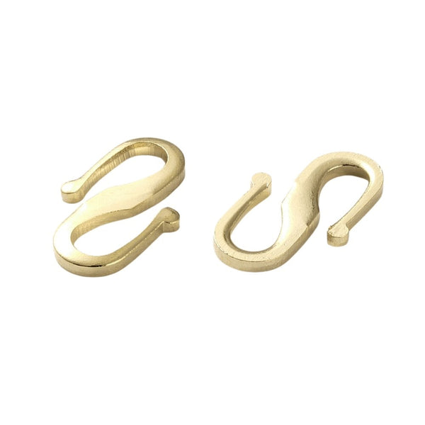 S Hook Clasp 12x7mm, 24k-gold-plated