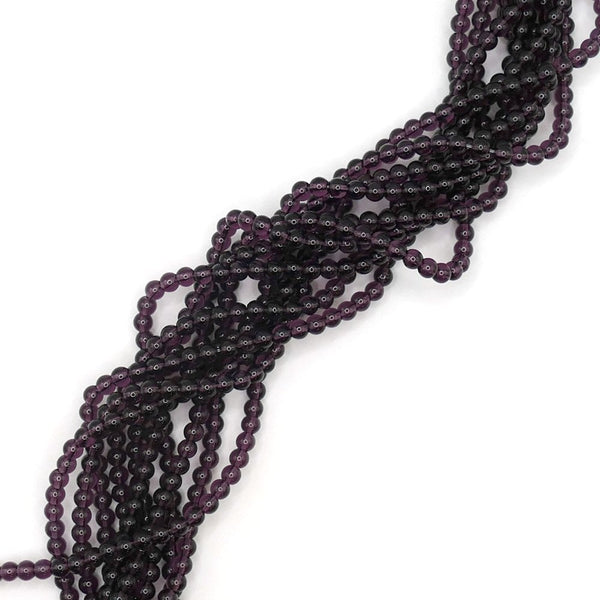 4mm Glass Round Smooth Beads, transparent amethyst