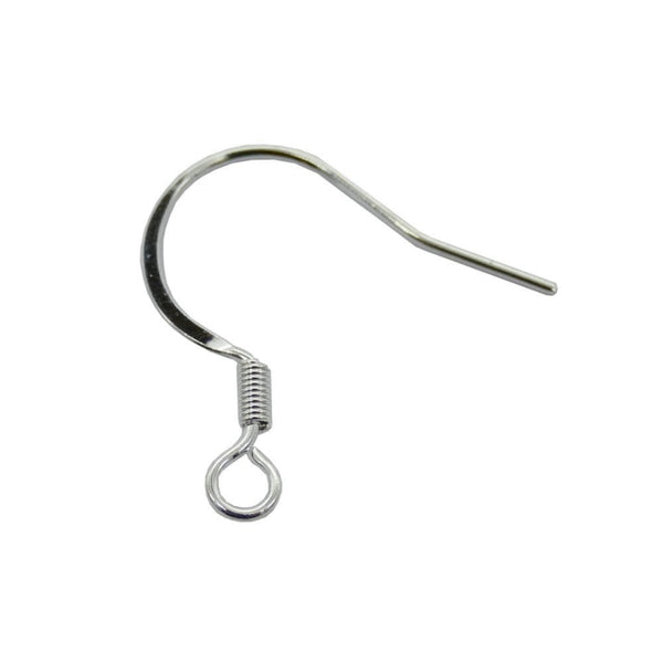304 Stainless Steel Flat French Earring Hooks 17x18mm, silver colour