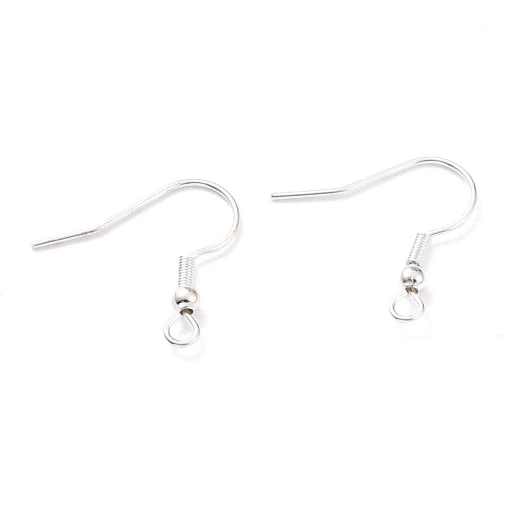 304 Stainless Steel Fish Hook Earring Components 20mm, 925-sterling-silver-plated