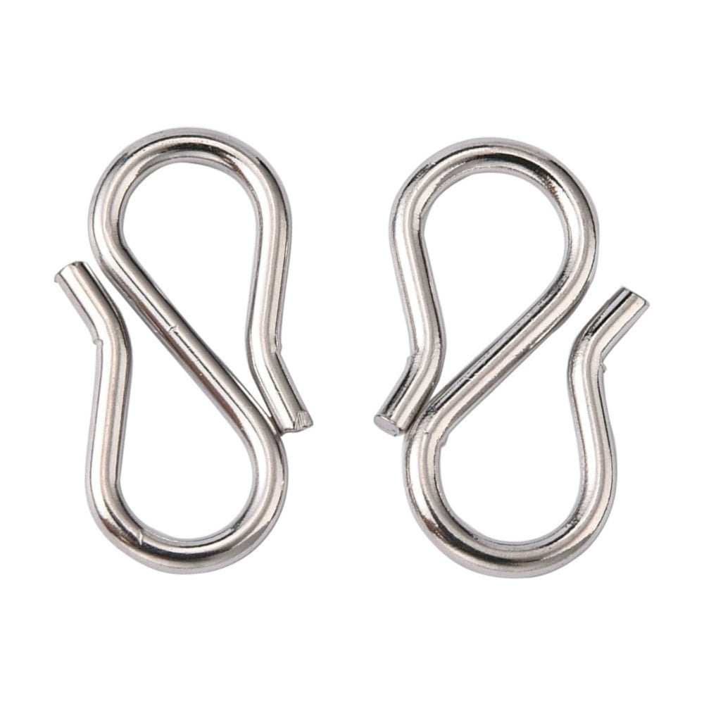 304 Stainless Steel S Hook Clasp 12x6mm, original colour