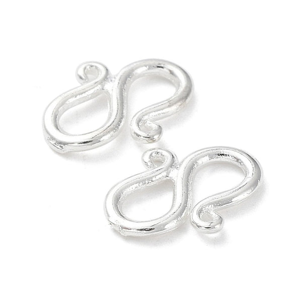 S Hook Clasp 11x8mm, 925-sterling-silver-plated