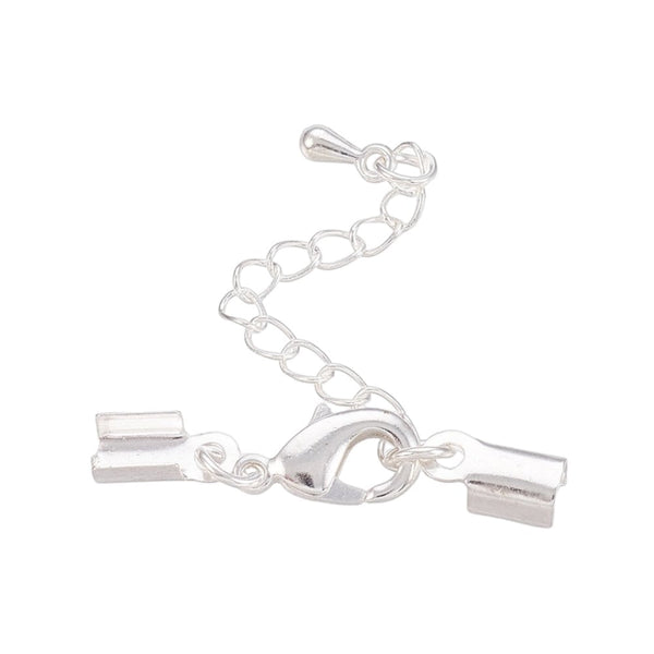 Ready Made Box Closer With Lobster Clasp and Extension Chain 9x4mm, silver colour