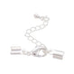 Ready Made Box Closer With Lobster Clasp and Extension Chain 9x4mm, silver colour