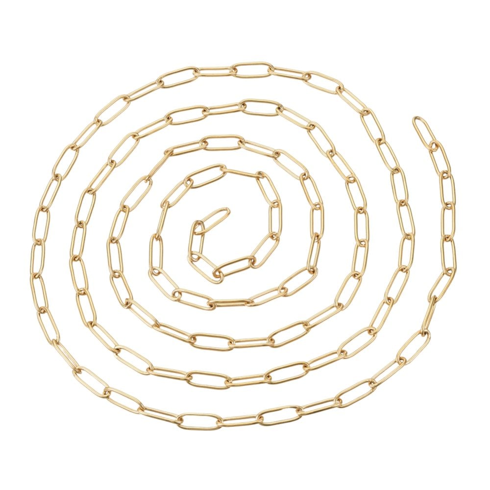 304 Stainless Steel Paperclip Link Chain 12x4mm, 18k-gold-plated