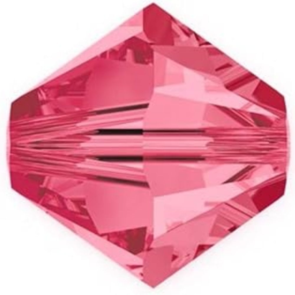 6mm Preciosa Crystal Bicones, indian pink