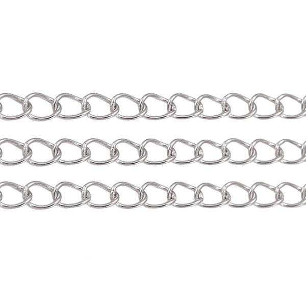 304 Stainless Steel Curb Link Chain 5x3mm, original colour