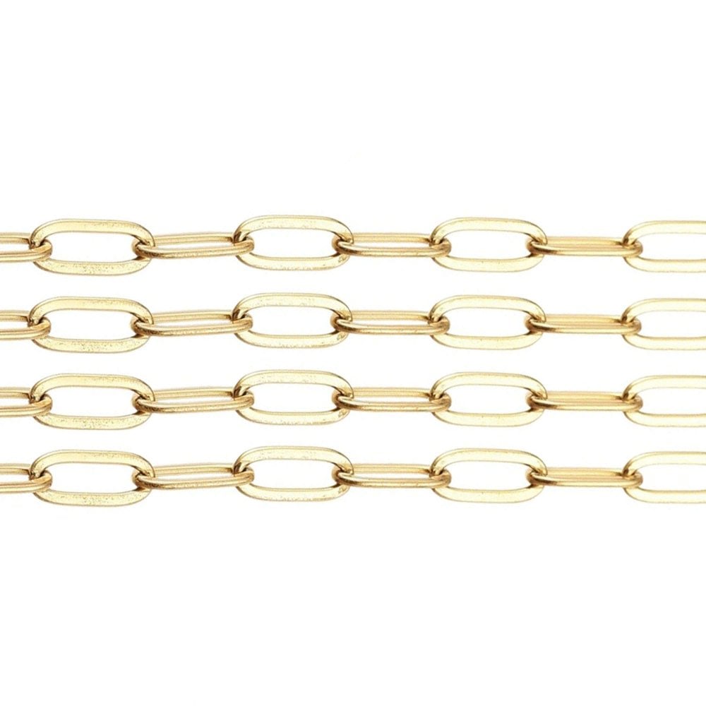 304 Stainless Steel Paperclip Link Chain 10x4mm, 18k-gold-plated