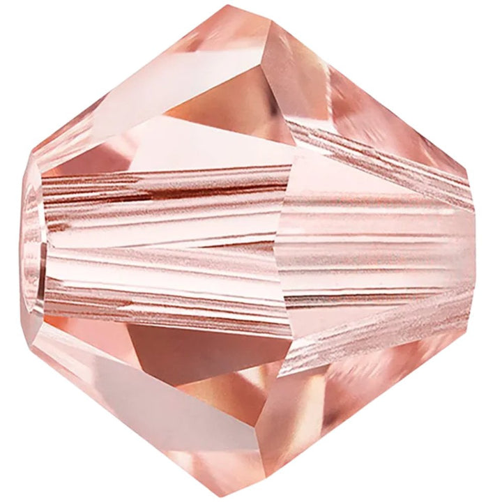 6mm Preciosa Crystal Bicones, rose peach