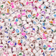 Letter/Alphabet 7x5mm (Large Hole) Plastic Bead Mix, multi/white