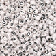 Letter/Alphabet 7x5mm (Large Hole) Plastic Bead Mix, black/white