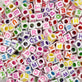 Alphabet/Letter Cubes 6x6mm Plastic Bead Mix, multi/white