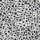 Alphabet/Letter Cubes 6x6mm Plastic Bead Mix (B Grade), black/white