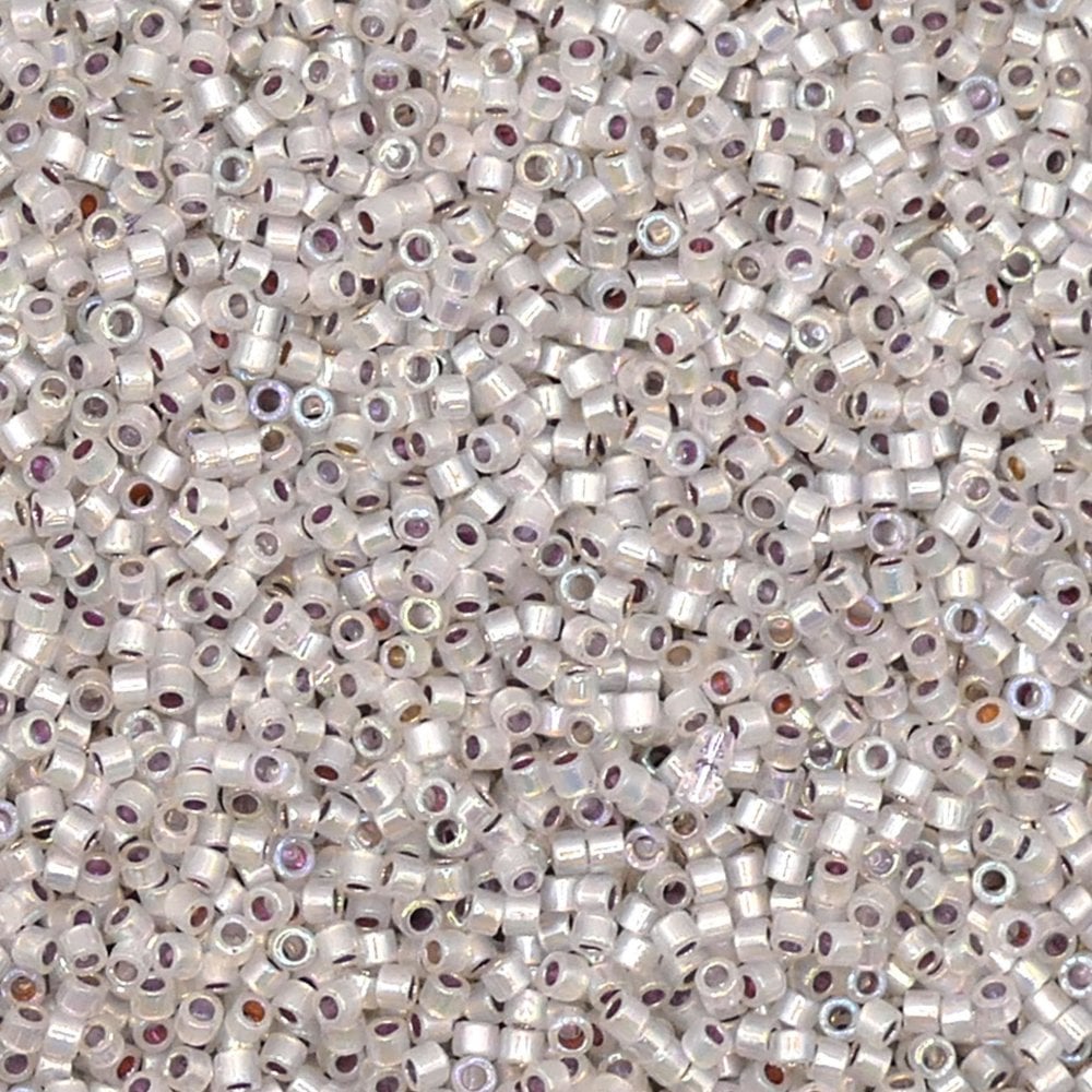 Miyuki 11/0 Delica Seed Beads, silver lined opal AB (DB223)